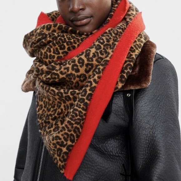 leopard print and red scarf